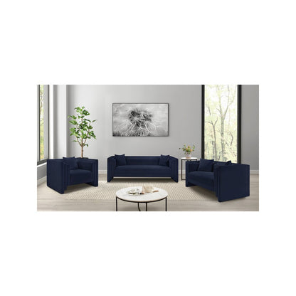 Everett Navy Chenille Fabric Sofa