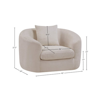 Penelope Beige Chenille Fabric Chair