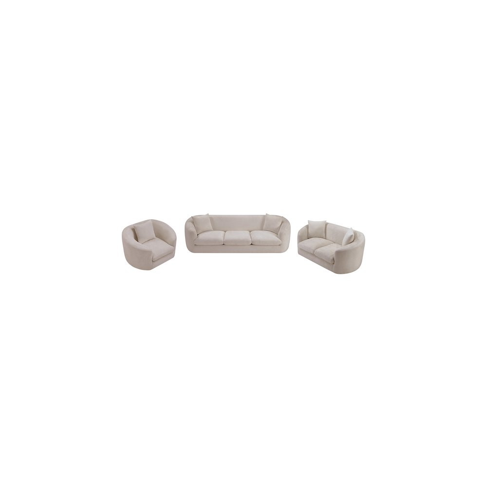 Penelope Beige Chenille Fabric Chair