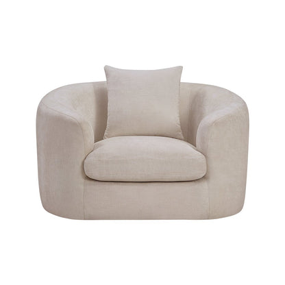 Penelope Beige Chenille Fabric Chair