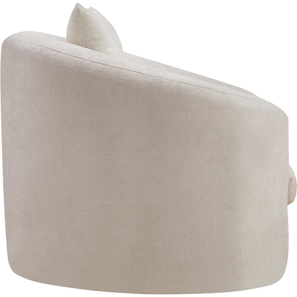 Penelope Beige Chenille Fabric Chair