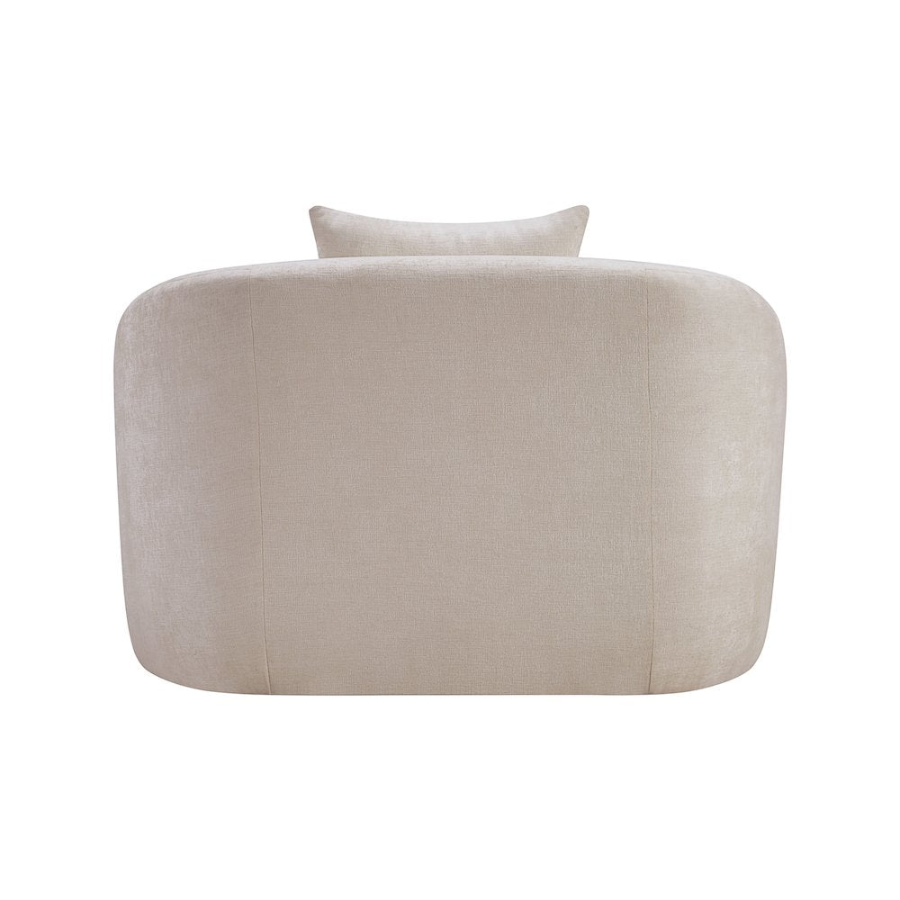 Penelope Beige Chenille Fabric Chair