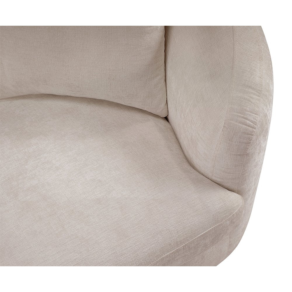 Penelope Beige Chenille Fabric Chair