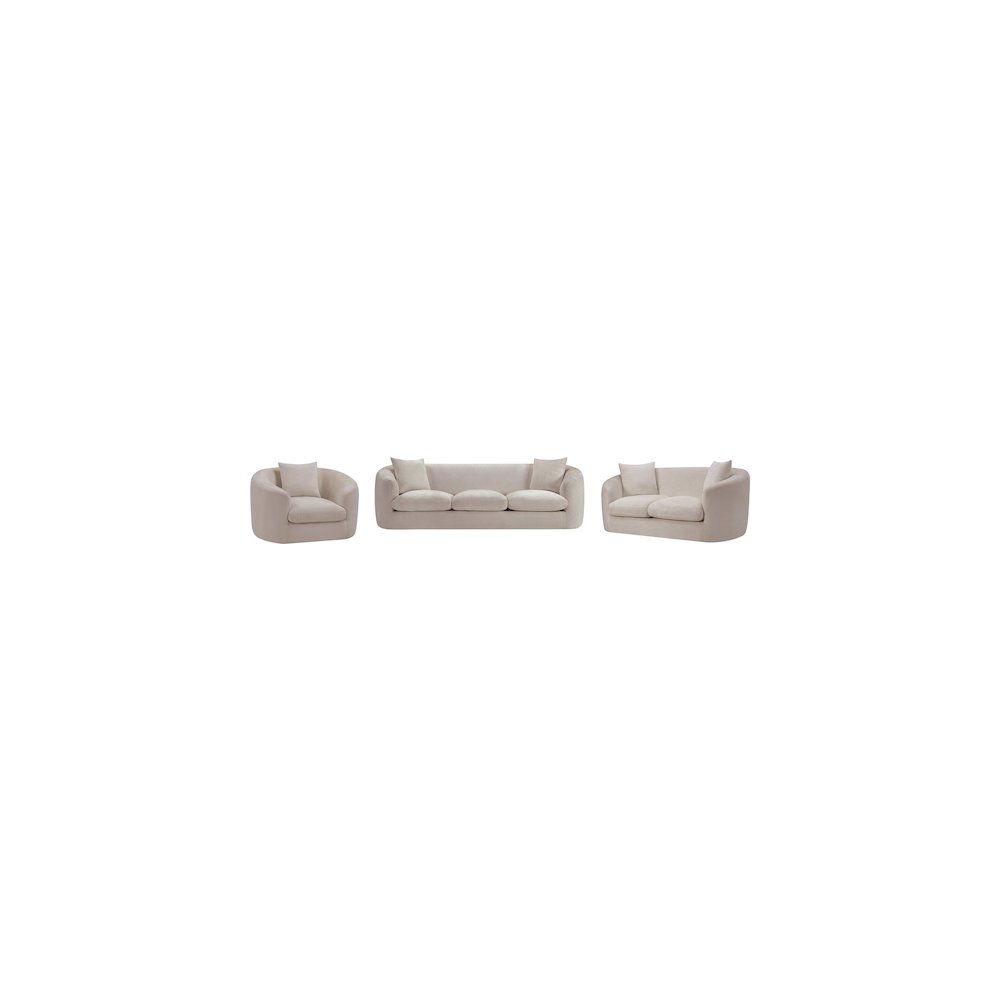 Penelope Beige Chenille Fabric Chair