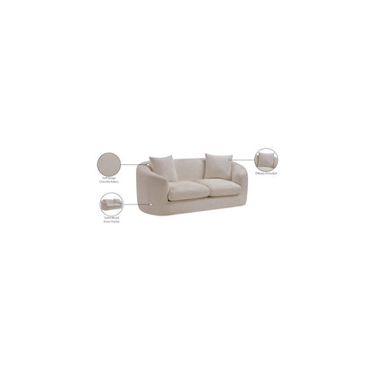 Penelope Beige Chenille Fabric Loveseat