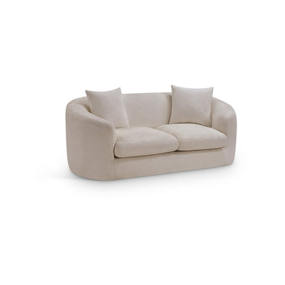 Penelope Beige Chenille Fabric Loveseat
