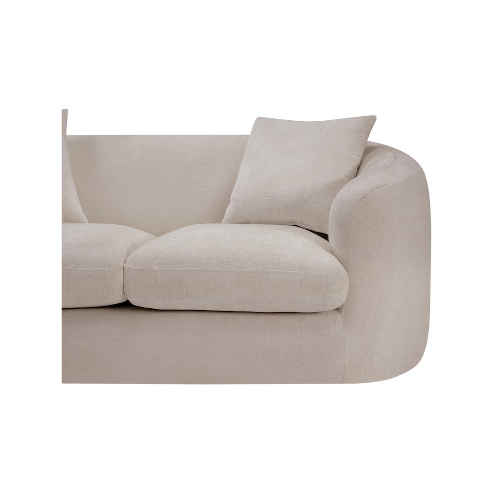 Penelope Beige Chenille Fabric Loveseat