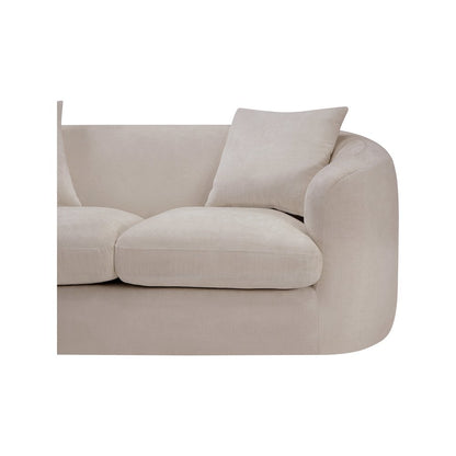 Penelope Beige Chenille Fabric Loveseat