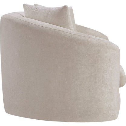 Penelope Beige Chenille Fabric Loveseat