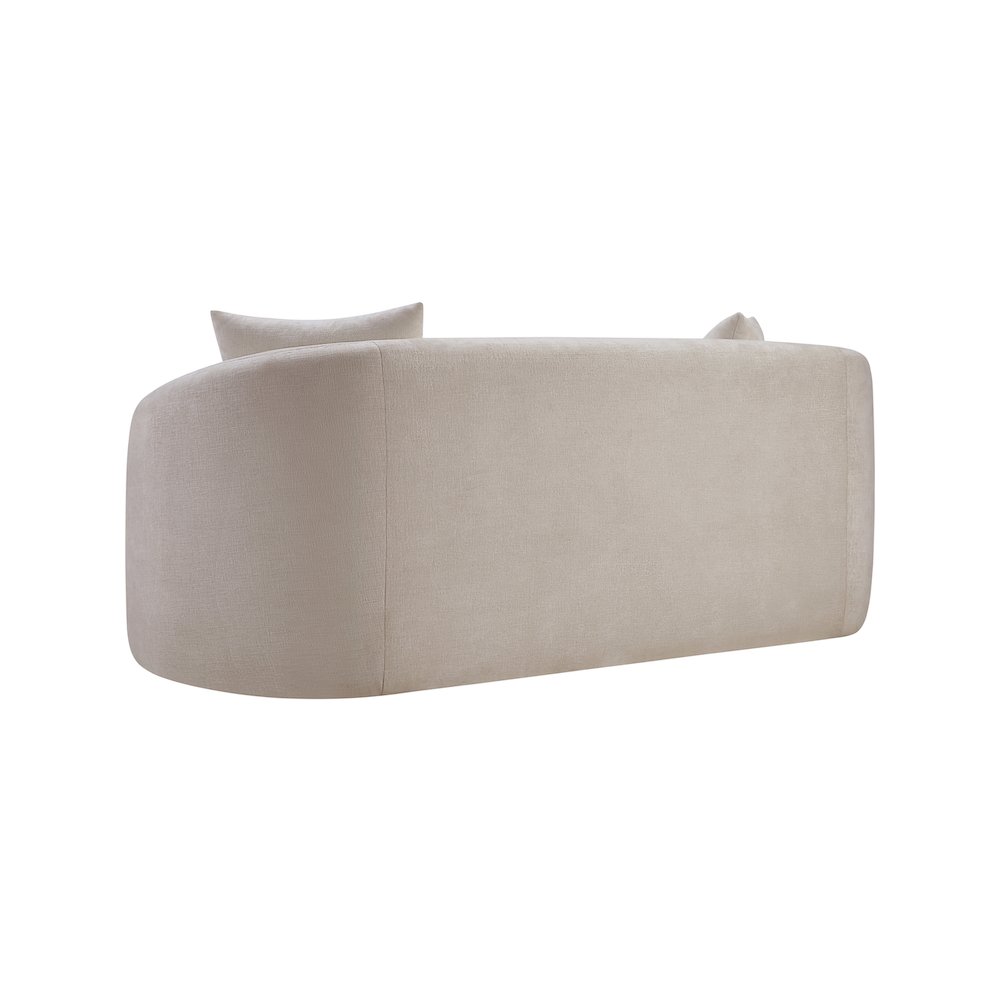 Penelope Beige Chenille Fabric Loveseat