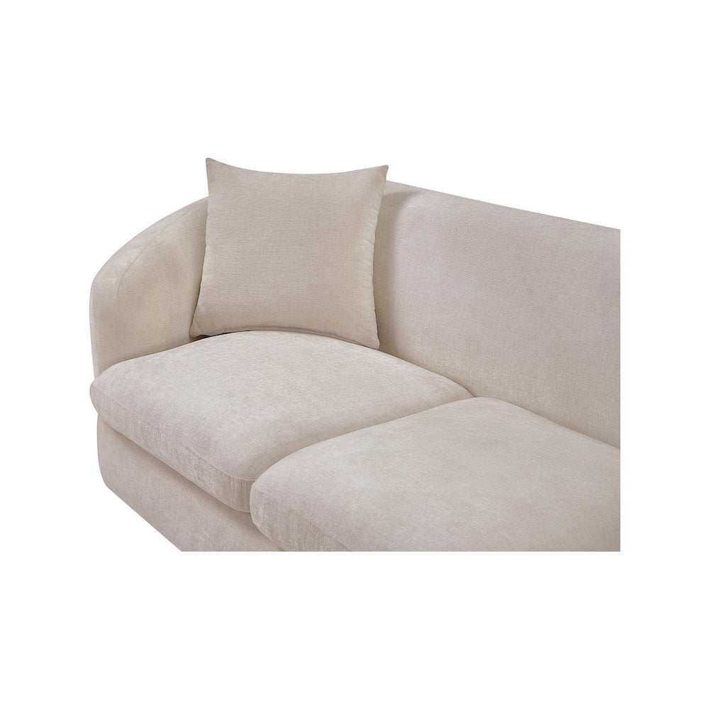 Penelope Beige Chenille Fabric Loveseat