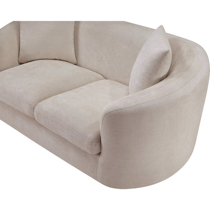 Penelope Beige Chenille Fabric Loveseat