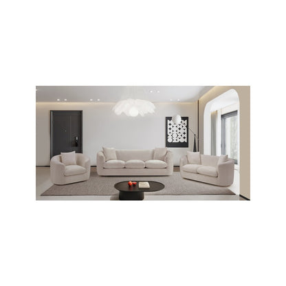 Penelope Beige Chenille Fabric Sofa