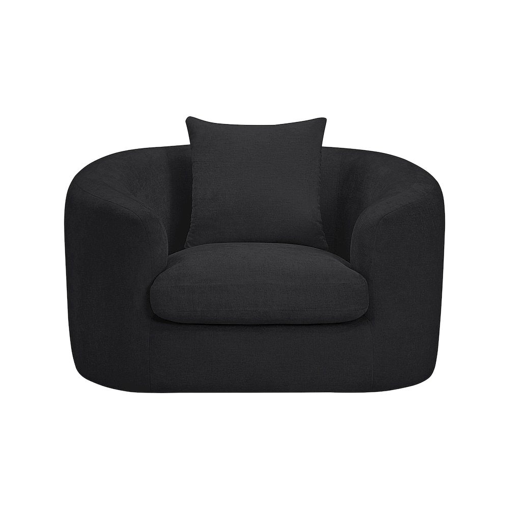 Penelope Black Chenille Fabric Chair