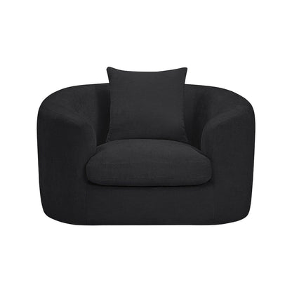 Penelope Black Chenille Fabric Chair
