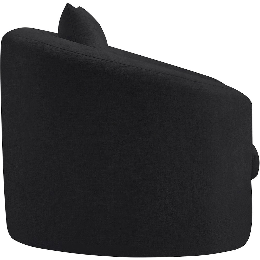 Penelope Black Chenille Fabric Chair