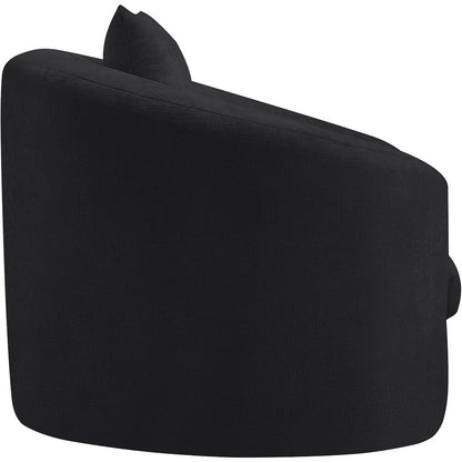 Penelope Black Chenille Fabric Chair