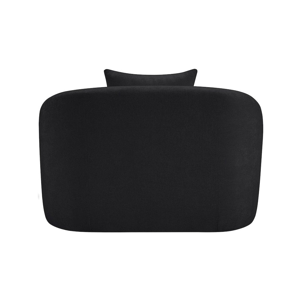 Penelope Black Chenille Fabric Chair
