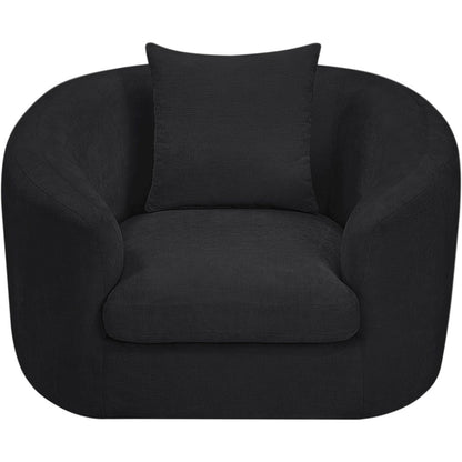 Penelope Black Chenille Fabric Chair