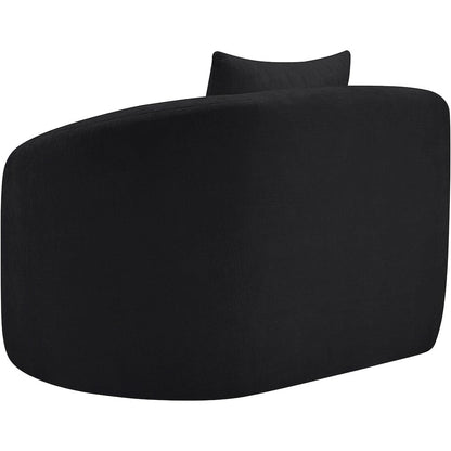 Penelope Black Chenille Fabric Chair