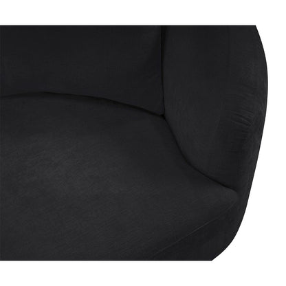 Penelope Black Chenille Fabric Chair