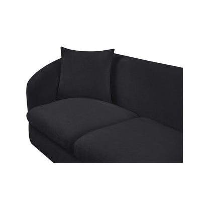 Penelope Black Chenille Fabric Loveseat