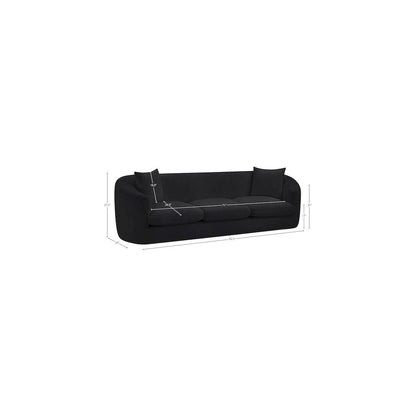 Penelope Black Chenille Fabric Sofa