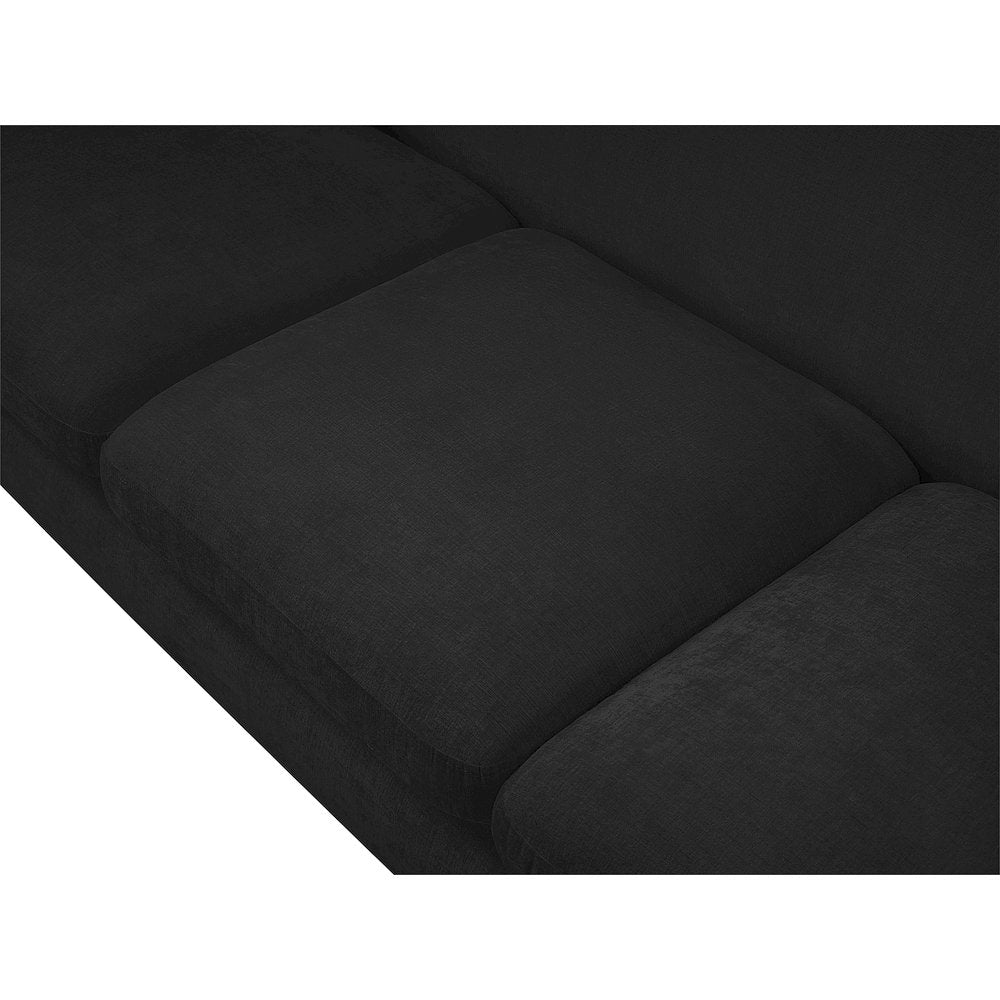 Penelope Black Chenille Fabric Sofa