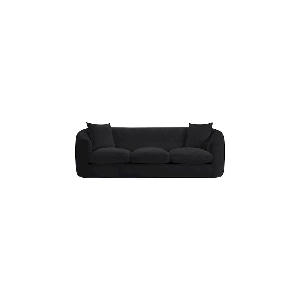Penelope Black Chenille Fabric Sofa