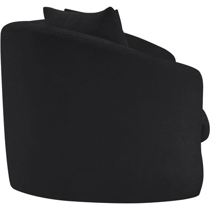 Penelope Black Chenille Fabric Sofa