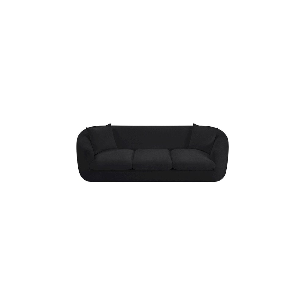 Penelope Black Chenille Fabric Sofa