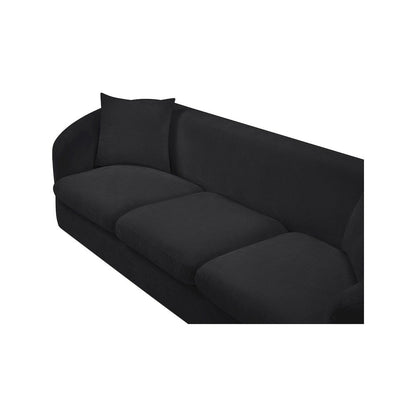 Penelope Black Chenille Fabric Sofa