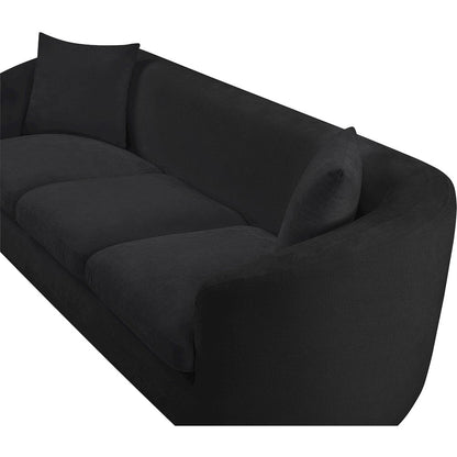 Penelope Black Chenille Fabric Sofa