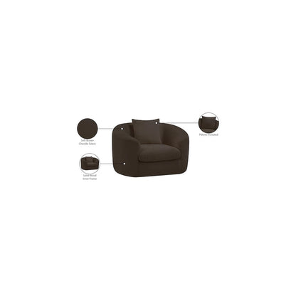 Penelope Brown Chenille Fabric Chair