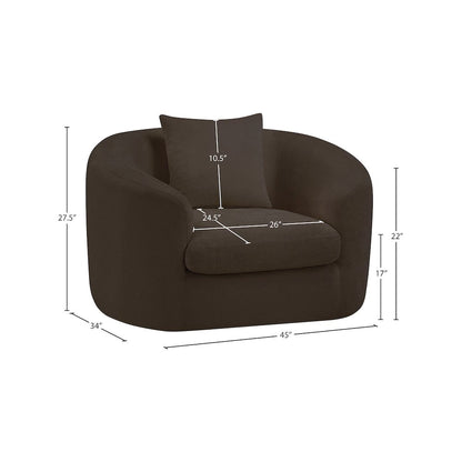 Penelope Brown Chenille Fabric Chair