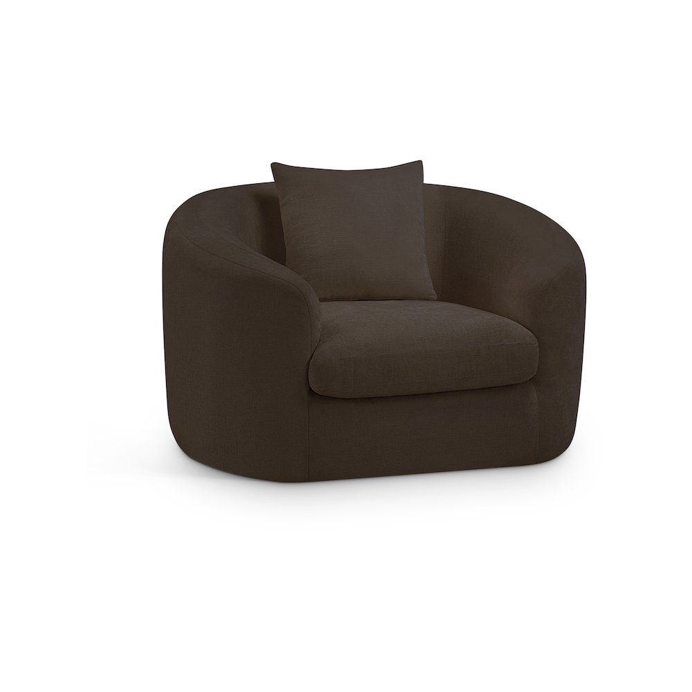 Penelope Brown Chenille Fabric Chair
