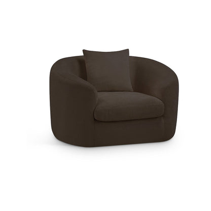 Penelope Brown Chenille Fabric Chair