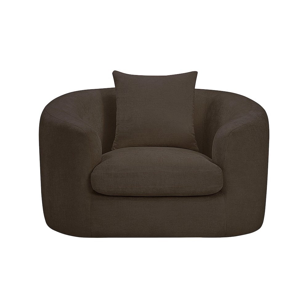 Penelope Brown Chenille Fabric Chair