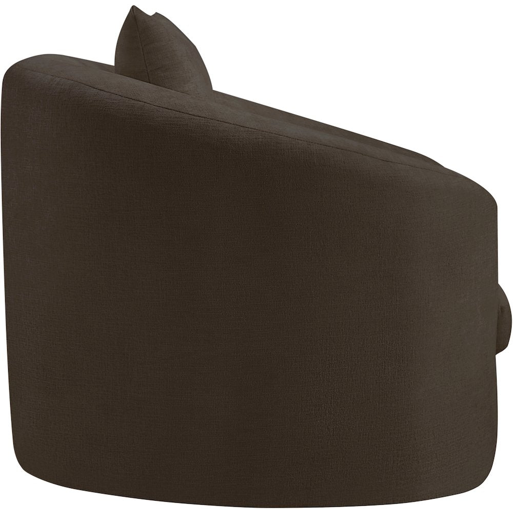 Penelope Brown Chenille Fabric Chair