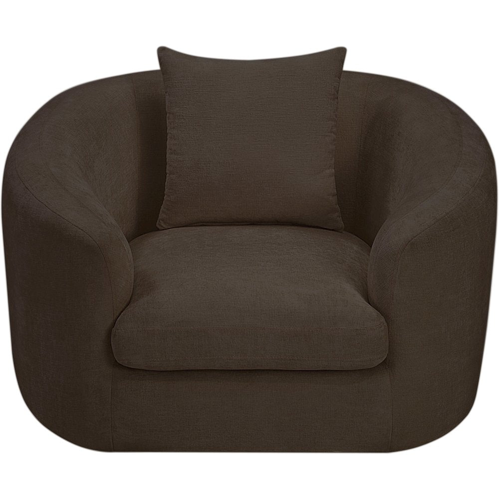 Penelope Brown Chenille Fabric Chair