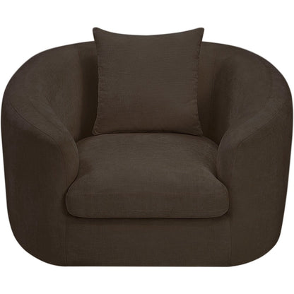 Penelope Brown Chenille Fabric Chair