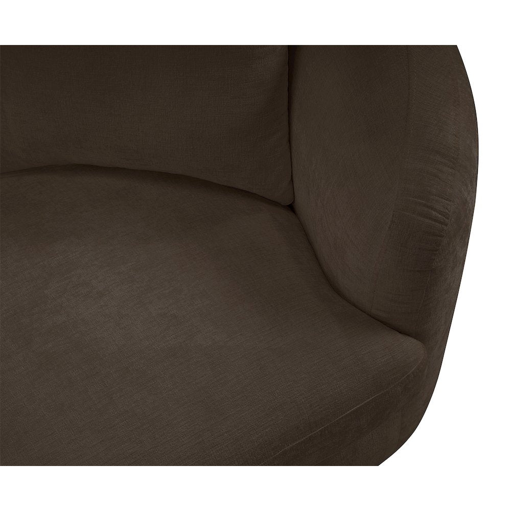 Penelope Brown Chenille Fabric Chair