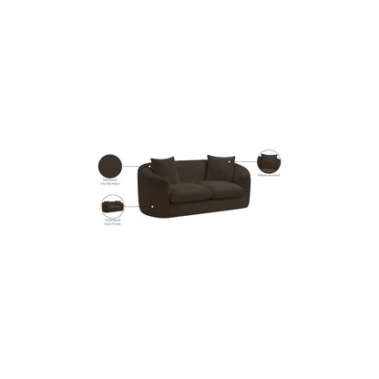 Penelope Brown Chenille Fabric Loveseat