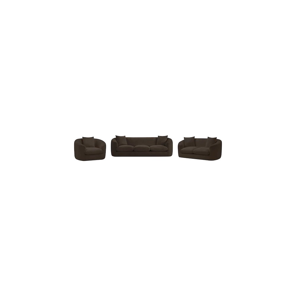 Penelope Brown Chenille Fabric Loveseat