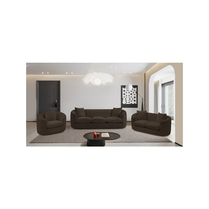 Penelope Brown Chenille Fabric Loveseat