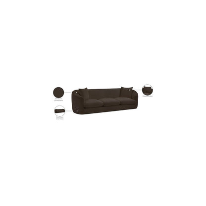 Penelope Brown Chenille Fabric Sofa