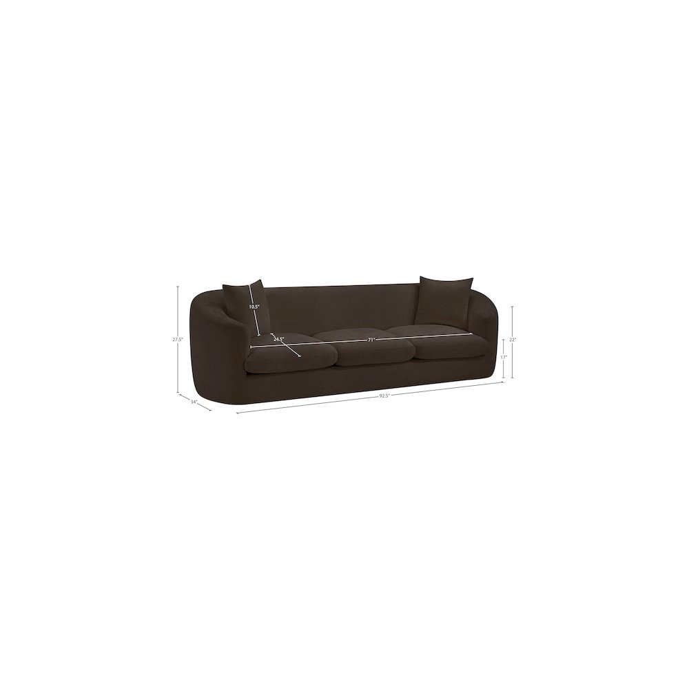 Penelope Brown Chenille Fabric Sofa