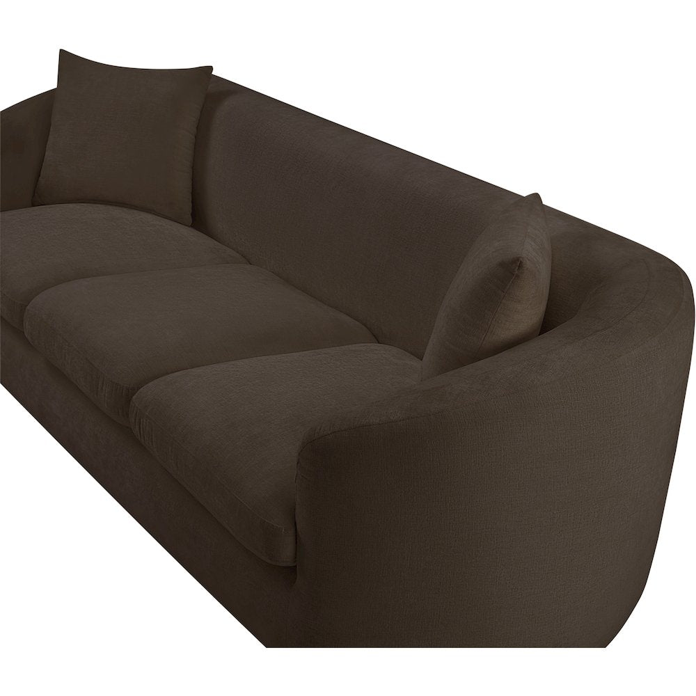 Penelope Brown Chenille Fabric Sofa
