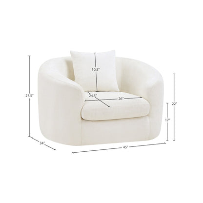 Penelope Cream Chenille Fabric Chair