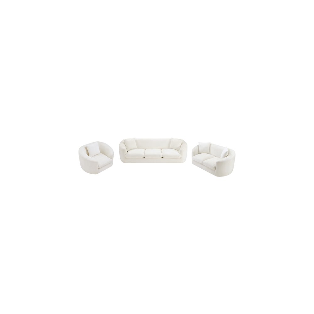 Penelope Cream Chenille Fabric Chair